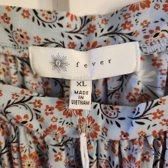 Fever Printed Off The Shoulder Rayon Tank Top Size XL - Picture 6 of 7